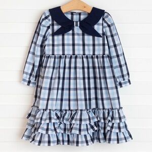 Stitchy Fish girls dress Charlie Dress, Navy Check 7